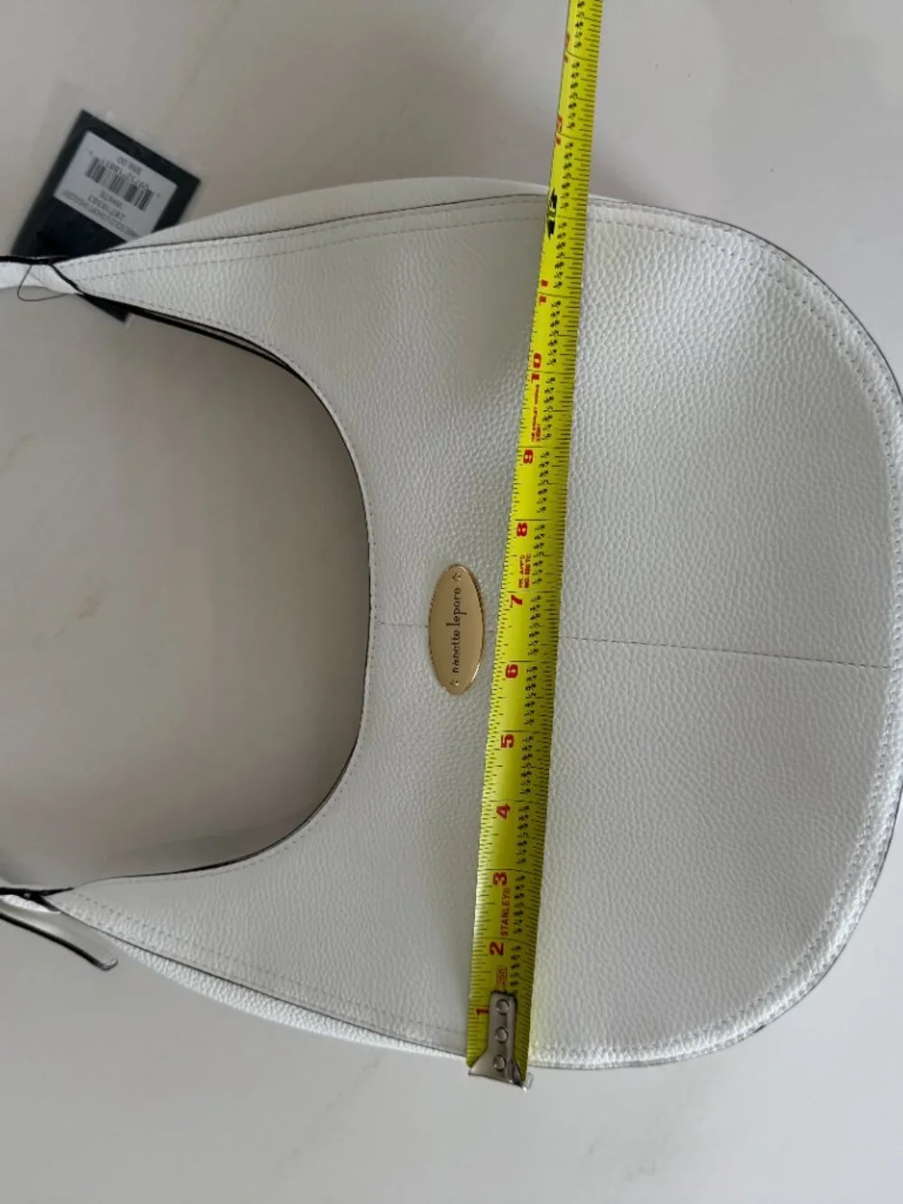 NWT Nanette Lepore White Pebbled Vegan Leather Half Moon Bag